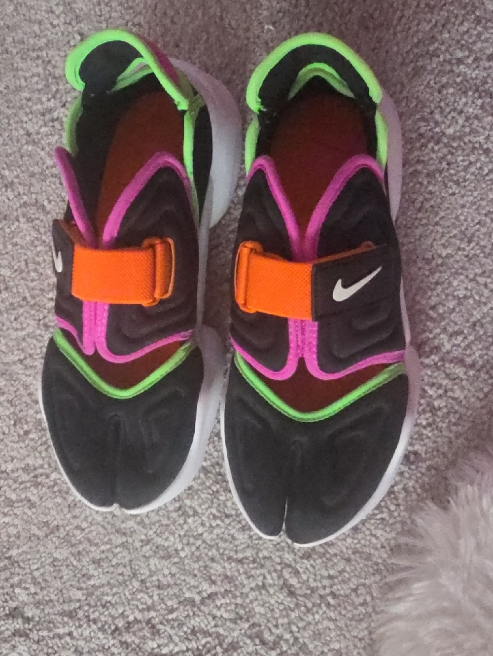 Nike W Black Sneakers with Neon Pink, Green & Orange Strap